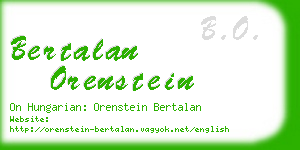 bertalan orenstein business card